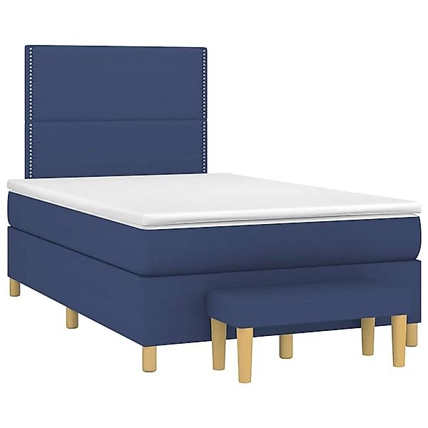 vidaXL Boxspringbett mit Matratze Blau 120x190 cm Stoff 3270403 günstig online kaufen