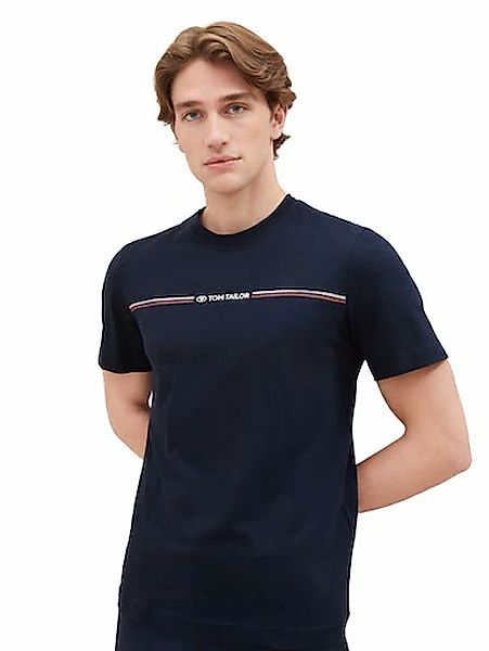 Tom Tailor Herren T-Shirt PRINTED CREWNECK - Regular Fit günstig online kaufen