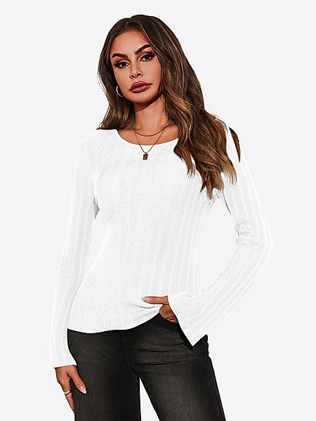 Imily Bela Sweatshirt Damen Langärmliges Sweater mit aus Rippstrick (Packun günstig online kaufen