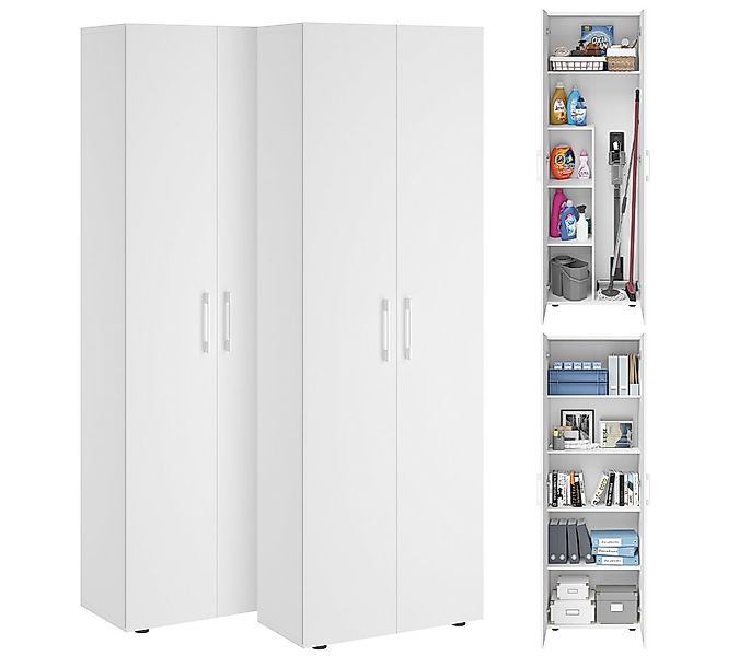 Bellamio Mehrzweckschrank-Set Apol, (Weiß, 2er-Set), Akten- und Besenschran günstig online kaufen