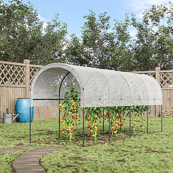 Outsunny Tomatengewächshaus winddichtes Foliengewächshaus für Anzucht 4x1,2 günstig online kaufen