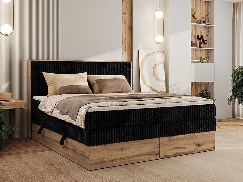 MKS MÖBEL Boxspringbett WOOD CLASSIC KING günstig online kaufen