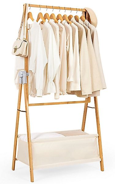 Yorbay Kleiderständer Bambus Garderobenständer mit Aufbewahrungskiste, Frei günstig online kaufen