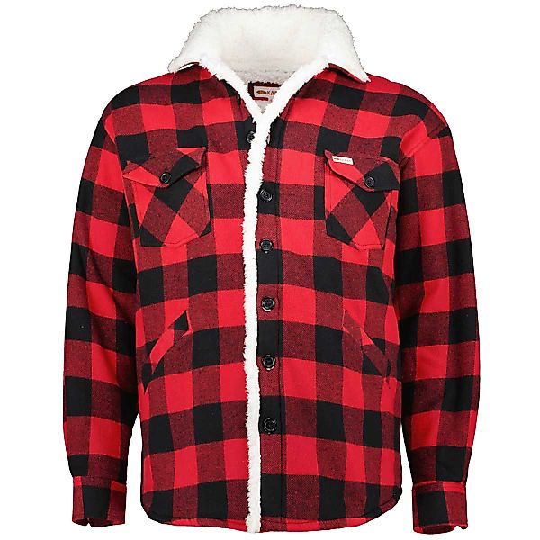 Kamro Gefütterte Hemdjacke im Holzfäller-Stil Farbe rot/schwarz Größe: 9XL günstig online kaufen