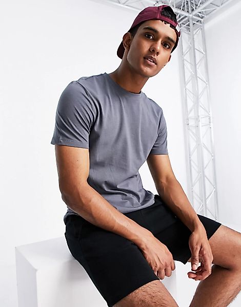 New Look – Graues T-Shirt mit Rundhalsausschnitt günstig online kaufen