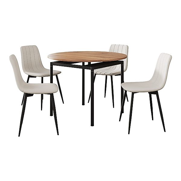 en.casa Essgruppe, (5-tlg), »Hemnes« 75xØ100 cm günstig online kaufen