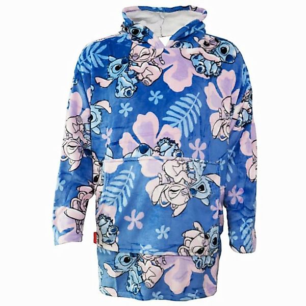 Disney Fleeceponcho Disney Stitch Kuschelponcho mit Ärmeln Kapuze Tasche S- günstig online kaufen