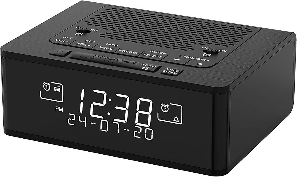 iTOMA Radiowecker DAB+ FM Radiowecker mit Bluetooth, 40 Sendern, Dual-Alarm günstig online kaufen