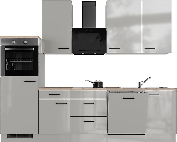 Flex-Well Küchenzeile "Lund" wahlweise mit E-Geräten, Breite 280 cm, glänze günstig online kaufen