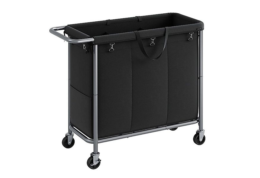 SONGMICS Wäschekorb, mit Rollen, 3 Fächer, 200 Liter, Wäschesack abnehmbar, günstig online kaufen