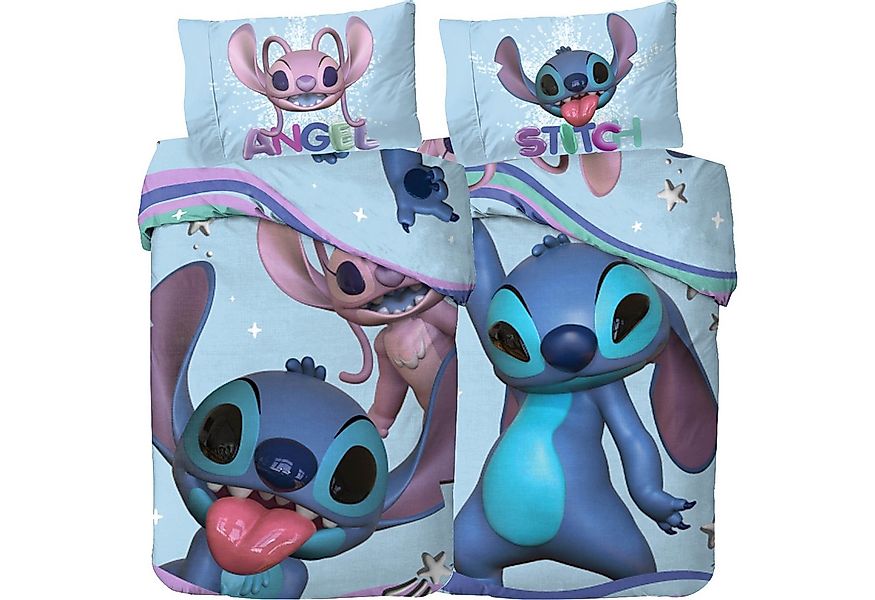 BERONAGE Wendebettwäsche Lilo & Stitch Bettwäsche Angel & Stitch Linon / Re günstig online kaufen
