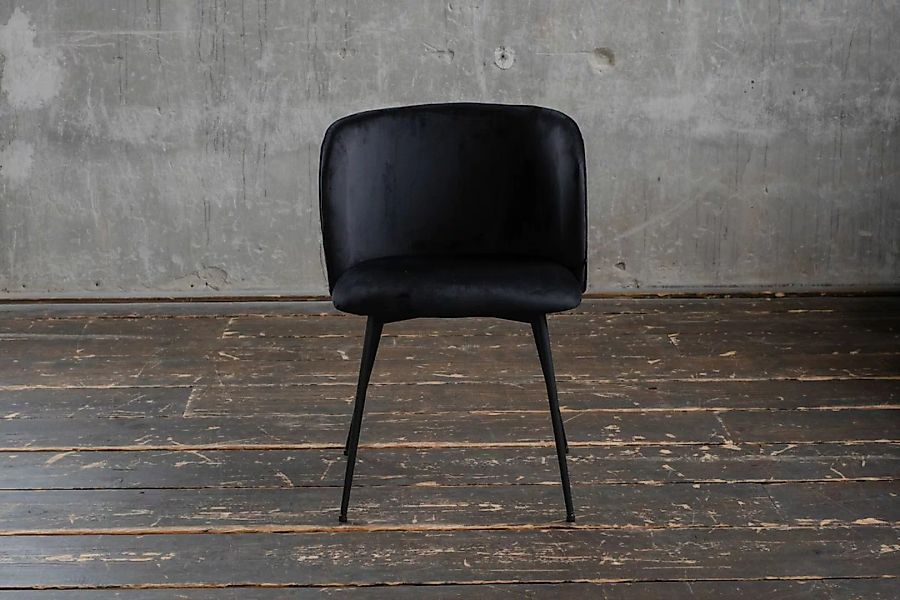 KAWOLA Stuhl LENA Esszimmerstuhl Velvet schwarz günstig online kaufen