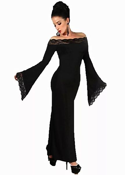 Atixo Abendkleid Gothic Maxikleid langes Kleid Abendkleid mit Spitze Jersey günstig online kaufen