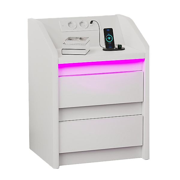 oyajia Nachttisch mit LED-Licht - Beistelltisch günstig online kaufen