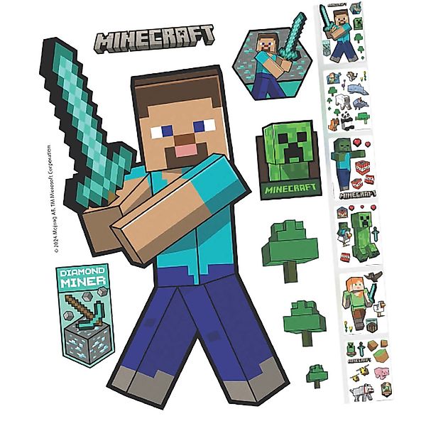 Minecraft Wandtattoo - Sticker Minecraft-Charakter, selbtklebende günstig online kaufen