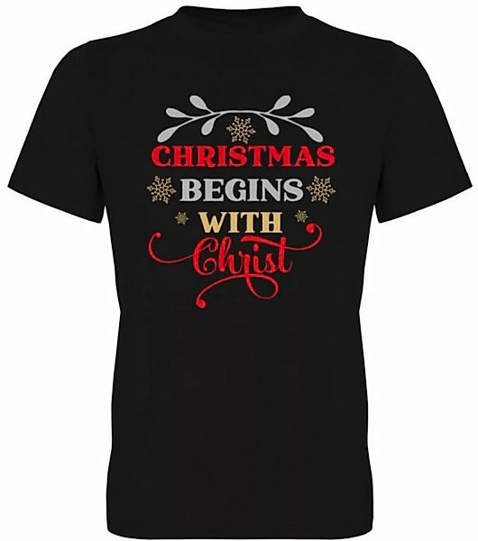 G-graphics T-Shirt Christmas begins with Christ Herren T-Shirt, mit trendig günstig online kaufen
