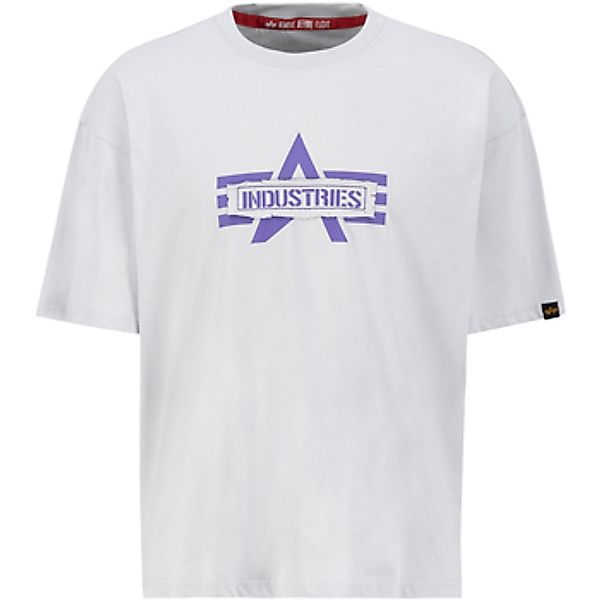 Alpha Industries  T-Shirts & Poloshirts Logo Edge T-Shirt - pastel grey günstig online kaufen