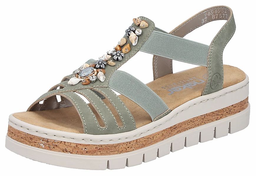 Rieker Keilsandalette Keilsandalette, Plateausandale, Sommerschuh mit Verzi günstig online kaufen