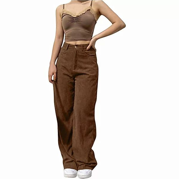 FIDDY Haremshose Stil Frauen Hosen Retro Cord Wide-Bein Hosen günstig online kaufen