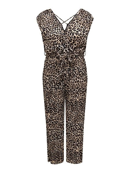 ONLY CARMAKOMA Jumpsuit Leopard-Muster, V-Ausschnitt, Gürtel, günstig online kaufen
