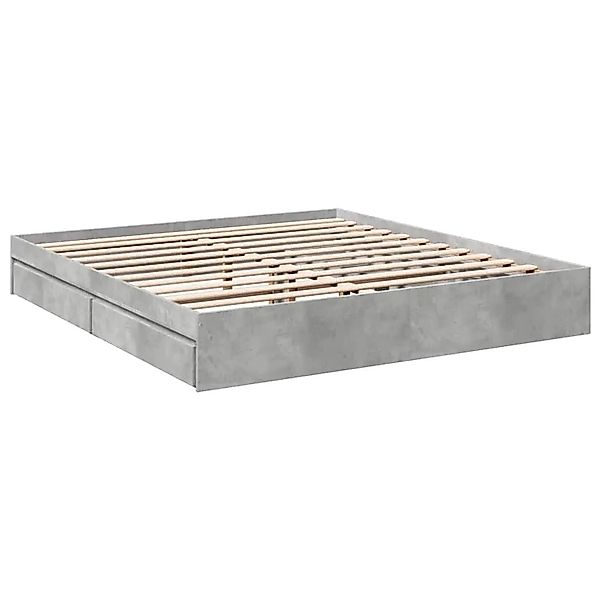 vidaXL Bettgestell mit Schubladen Betongrau 180x200 cm Holzwerkstoff 328063 günstig online kaufen