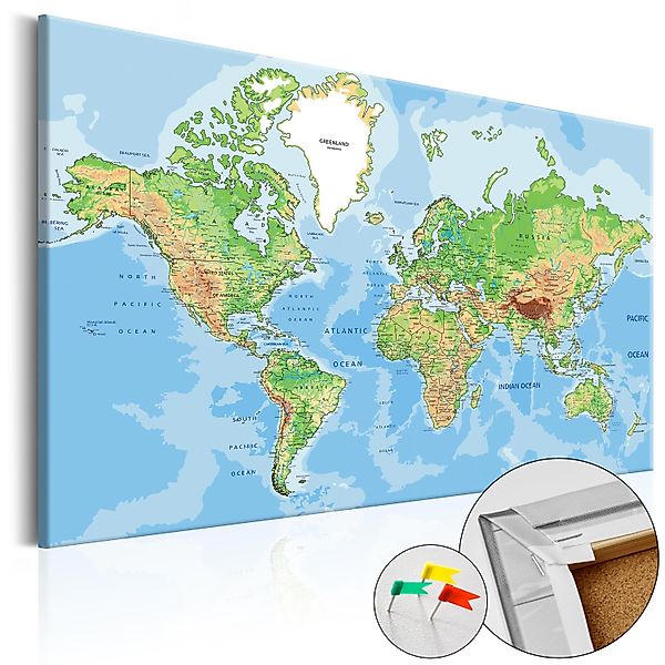 Artgeist Pinnwand World Geography [Cork Map] günstig online kaufen