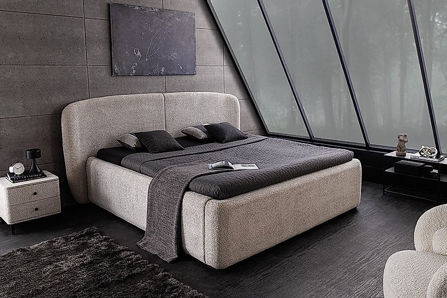riess-ambiente Boxbett ART DECO 180x200 cm greige Bouclé - mit Stauraum & L günstig online kaufen