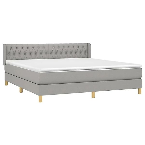vidaXL Boxspringbett mit Matratze Hellgrau 180x200 cm Stoff 3130529 günstig online kaufen