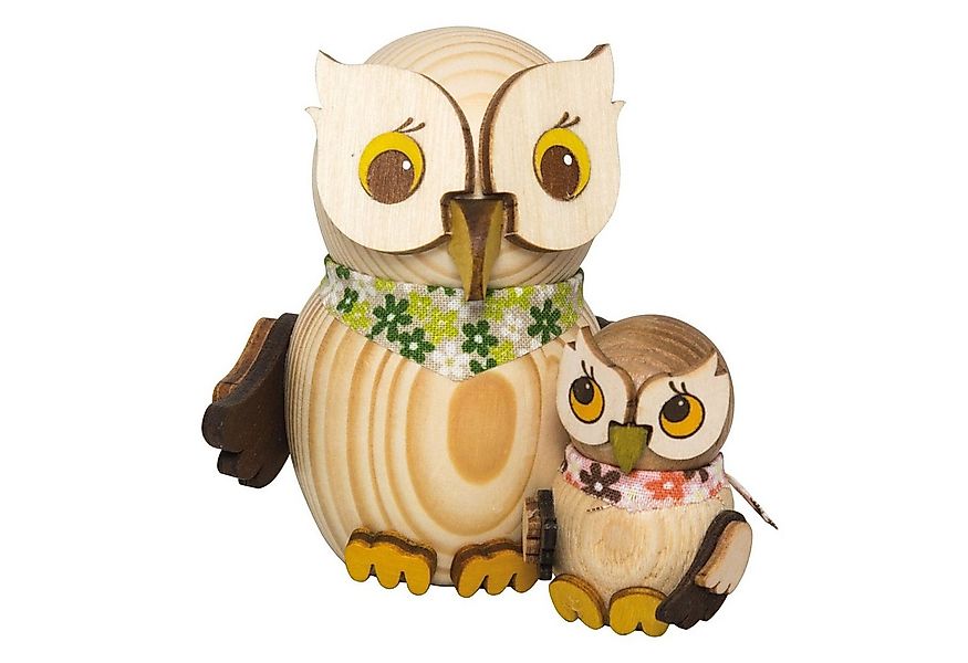Kuhnert Dekofigur Mini-Eule mit Kind - aus Holz gefertigt - ca. 7 cm groß, günstig online kaufen