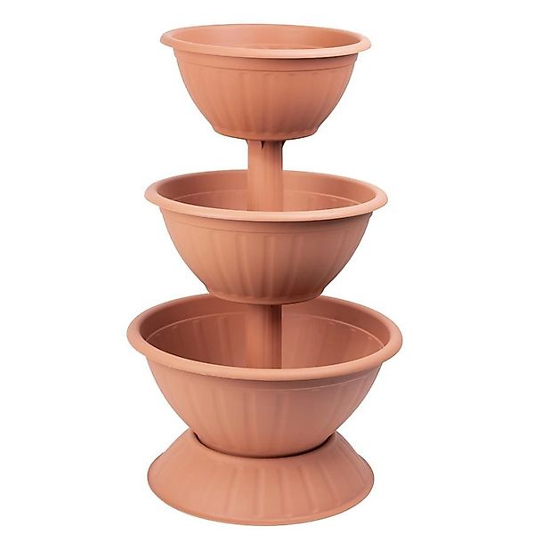 PROREGAL Blumentopf Pyramide Dreistöckige 86cm Terrakotta günstig online kaufen