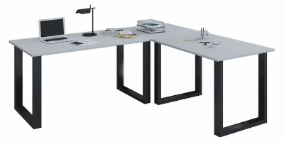 VCM Holz Schreibtisch Computertisch Arbeitstisch Büromöbel Lona 80 U Alu Sc günstig online kaufen