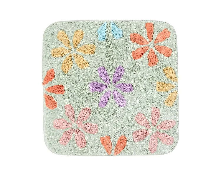 Homescapes Badematte Rutschfeste Duschmatte mit Blumenmuster 100% Baumwolle günstig online kaufen