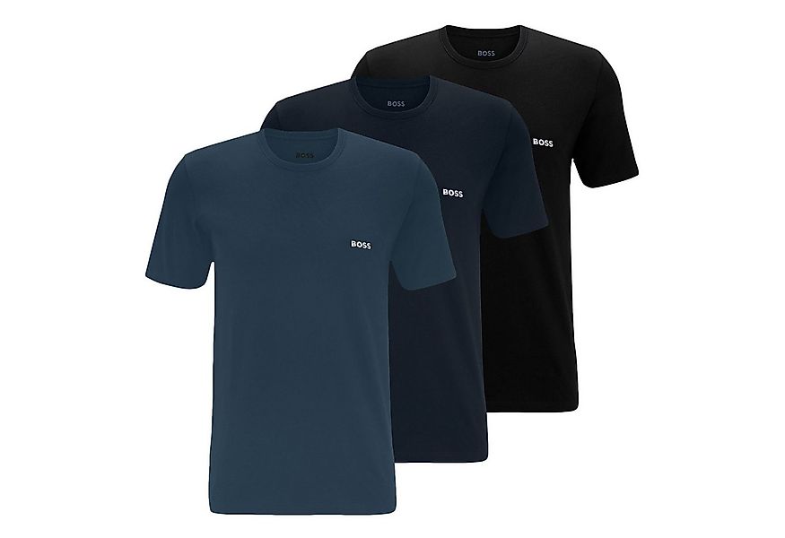 BOSS Unterziehshirt Classic T-Shirt (3-St) mit fein geripptem Rundhalsaussc günstig online kaufen