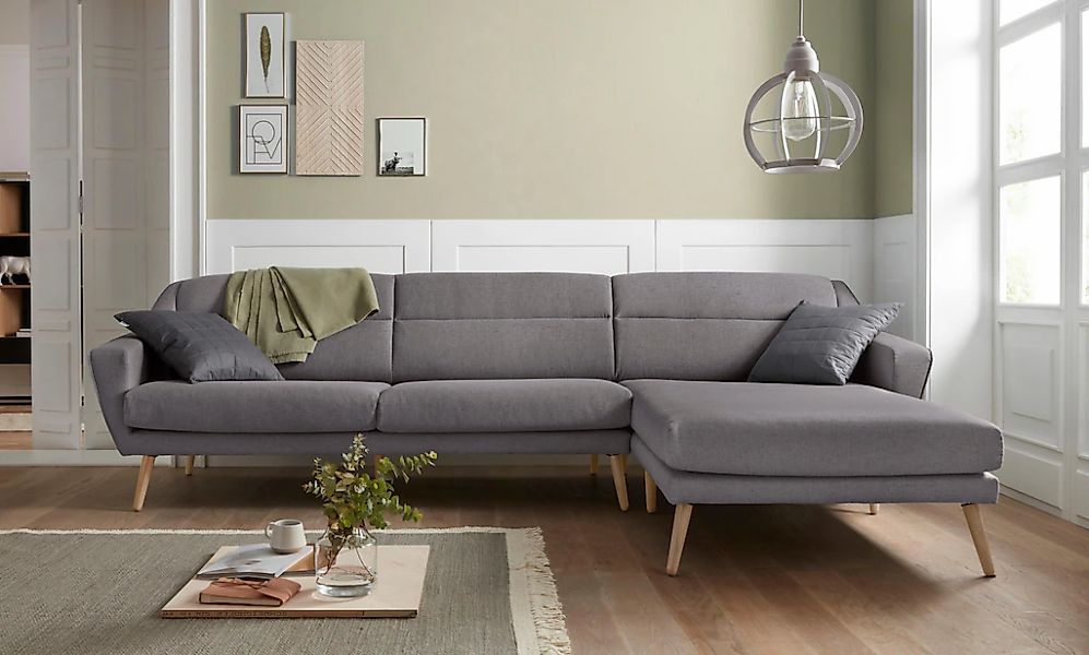 OTTO home Ecksofa "Bille L-Form" mit Naht im Rückenkissen und Beinen aus Ei günstig online kaufen