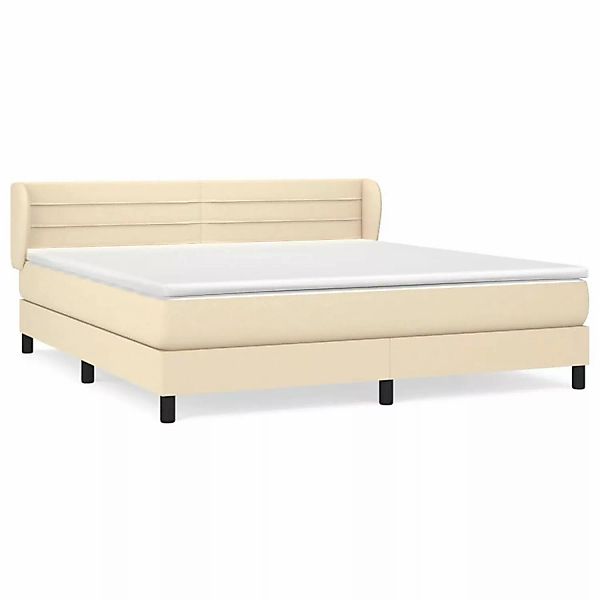 vidaXL Boxspringbett mit Matratze Creme 160x200 cm Stoff1394894 günstig online kaufen