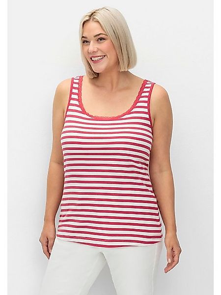 Sheego Tanktop Große Größen mit Spitze am Ausschnitt günstig online kaufen