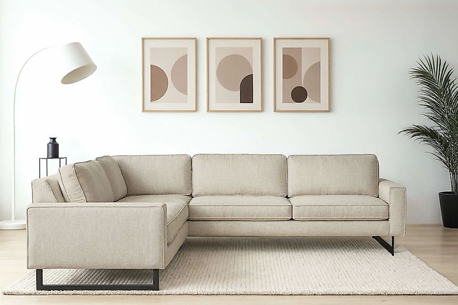 PLACES OF STYLE Ecksofa "Pinto, XXL, 250/290 cm, langer Schenkel, Ottomane" günstig online kaufen