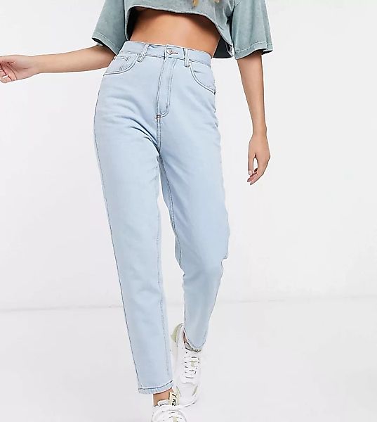 Wednesday's Girl – Jeans mit geradem Bein und hohem Bund in heller Waschung günstig online kaufen