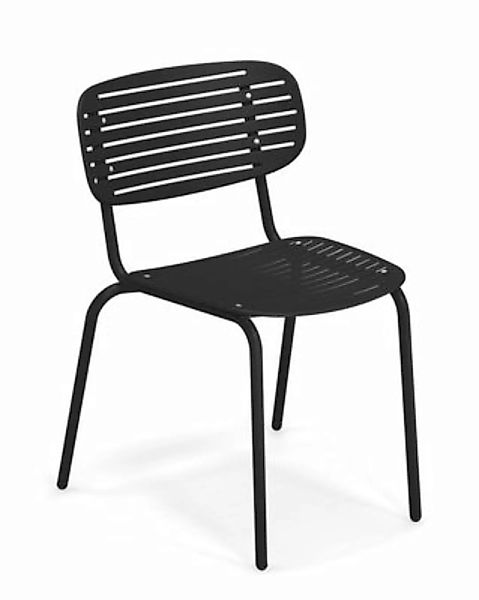 Stapelbarer Stuhl Mom metall schwarz / Metall - Emu - Schwarz günstig online kaufen