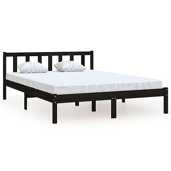vidaXL Massivholzbett Schwarz Kiefer 140x190 cm923526 günstig online kaufen