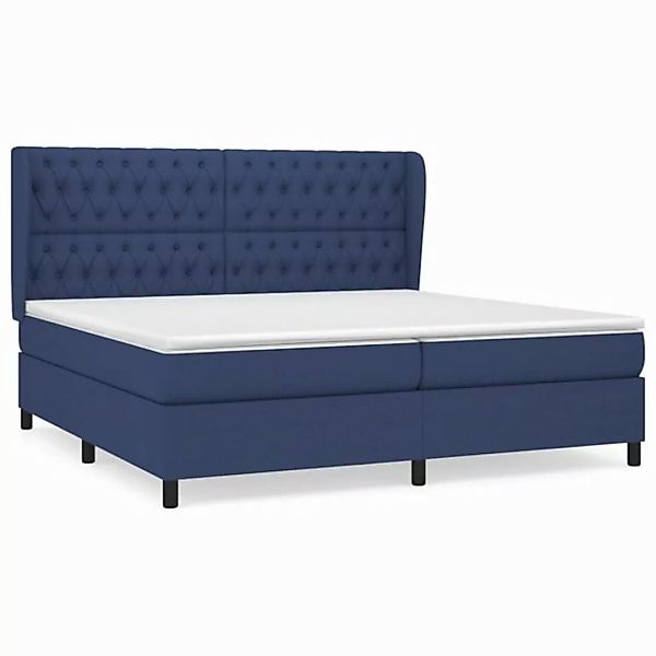 vidaXL Boxspringbett Boxspringbett mit Matratze Blau 200x200 cm Stoff Bett günstig online kaufen