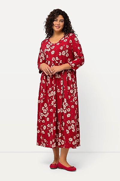 Ulla Popken Maxikleid Jerseykleid Blumen A-Linie günstig online kaufen