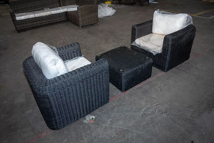 #HBM 2874: 2x Sessel + Tisch Marbella-schwarz günstig online kaufen