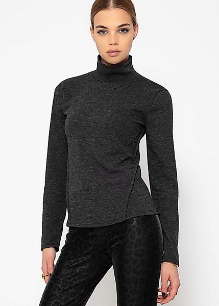 SASSYCLASSY Langarmshirt Geripptes Langarmshirt Damen mit Zeirnähet elegant günstig online kaufen