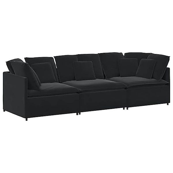 vidaXL Sofa Modulares Sofa mit Kissen Samt Schwarz günstig online kaufen