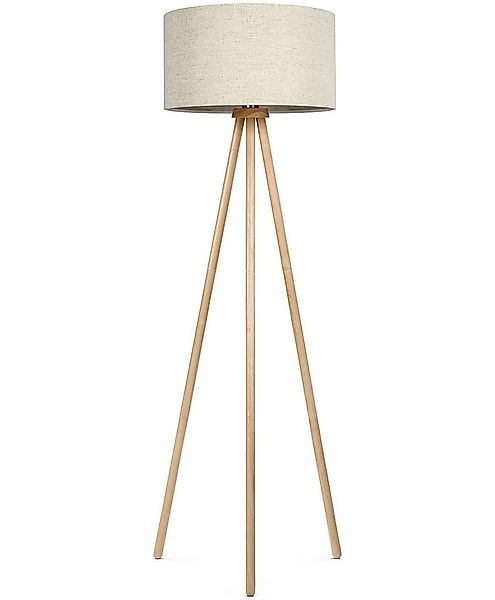 Tomons LED Stehlampe wohnzimmer Stehleuchte Stativ aus Holz, E27, mit 8W LE günstig online kaufen