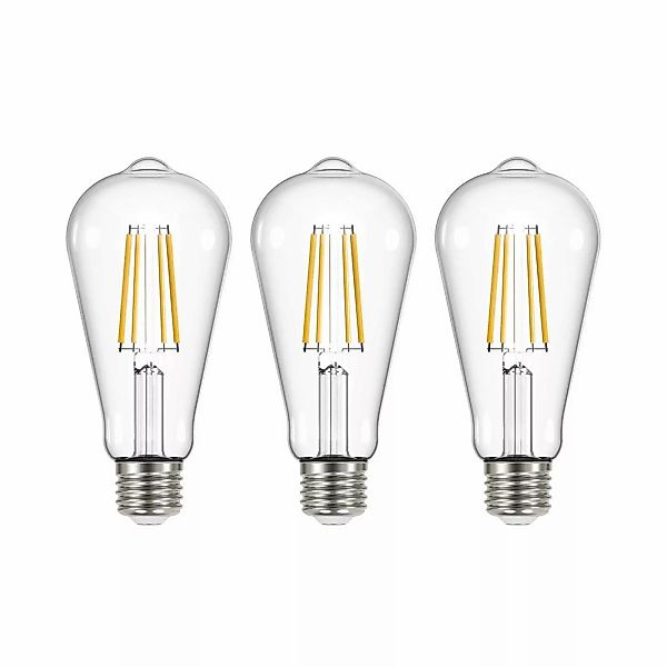 LED-Leuchtmittel Filament klar E27 3,8W 3000K 806lm 3er-Set günstig online kaufen