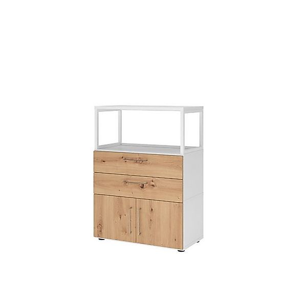 HAMMERBACHER Aktenschrank Kombischrank FlexWall 3OH 1offen weiß/asteiche günstig online kaufen