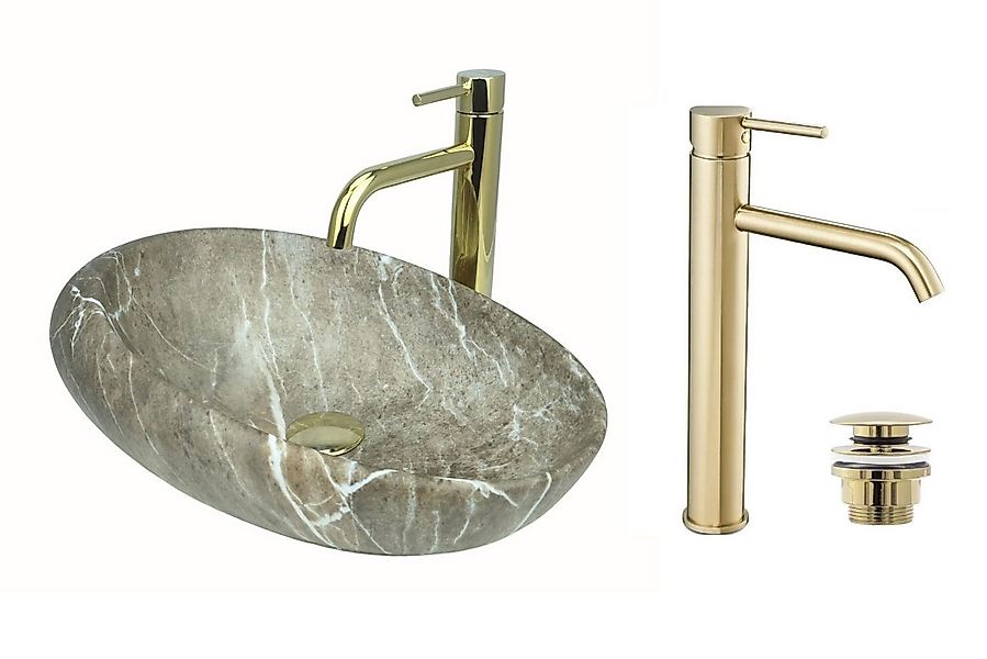 GTM Design Aufsatzwaschbecken Matt - Modern Waschbecken ohne Hahnloch günstig online kaufen