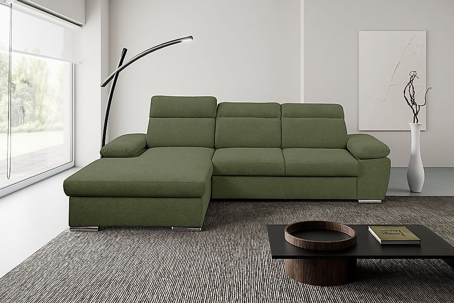 WERK2 Ecksofa "Palma modernes Schlafsofa mit Bettkasten, L-Form, B/T 282/18 günstig online kaufen